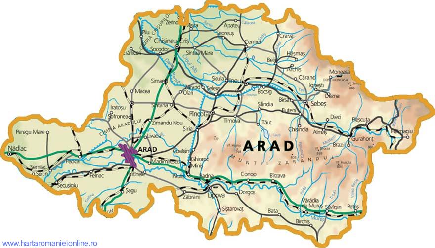 Harta Judet Arad