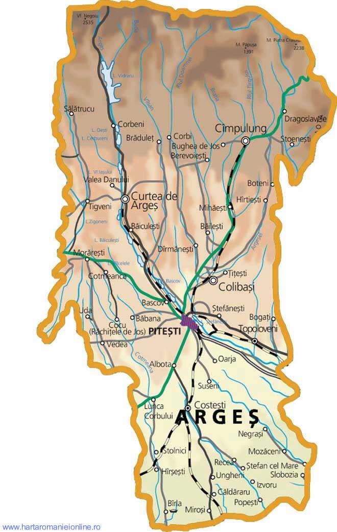 Harta judetului Arges