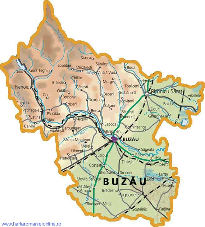 Harta judetului Buzau