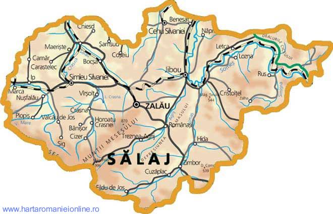 Harta judetului Salaj