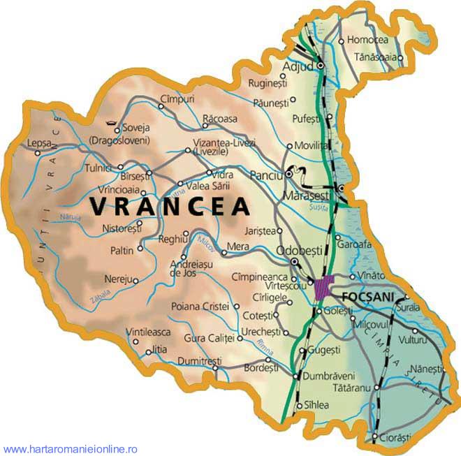 Harta judetului Vrancea